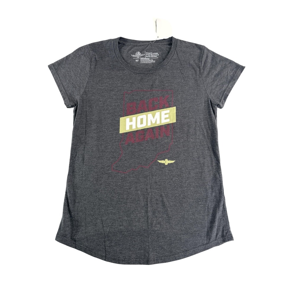 Indianapolis Motor Speedway Shirt Womens Medium Race Day Back Home Again Tee Rac